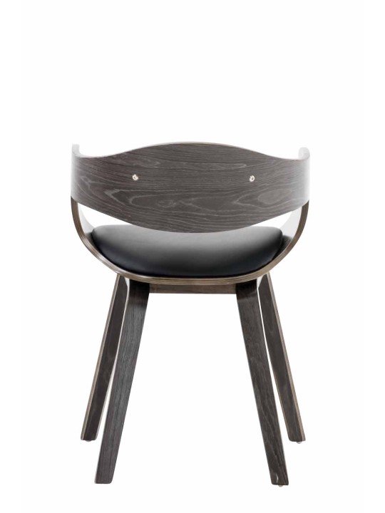 Cadeira para visitantes Kingston em couro sintético, preto/cinza