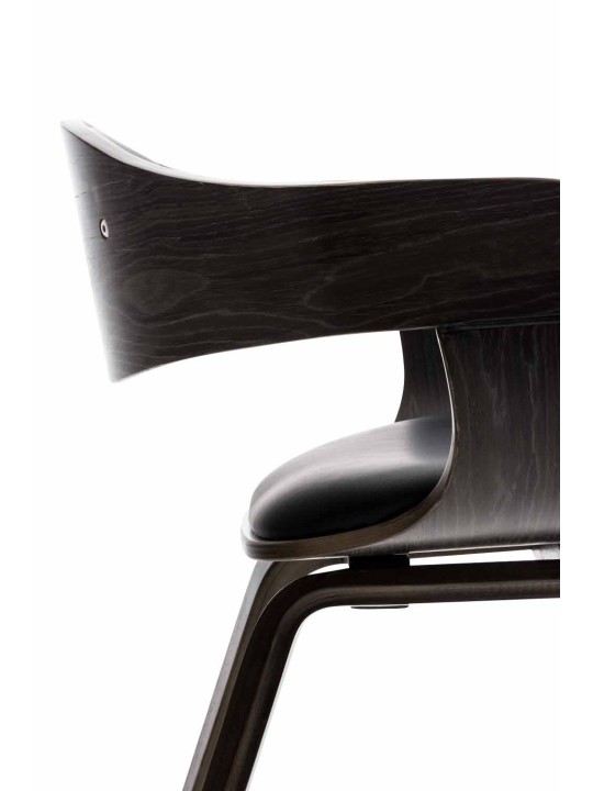 Cadeira para visitantes Kingston em couro sintético, preto/cinza