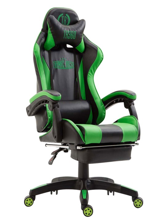 Cadeira de escritório Ignite em couro sintético, preto/verde