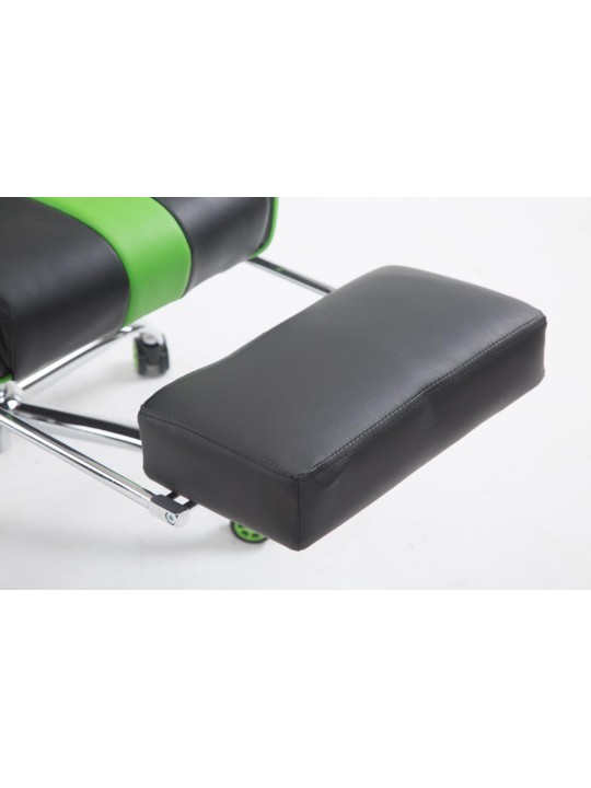 Cadeira de escritório de corrida Limit V2 couro artificial com apoio para pés, preto/verde