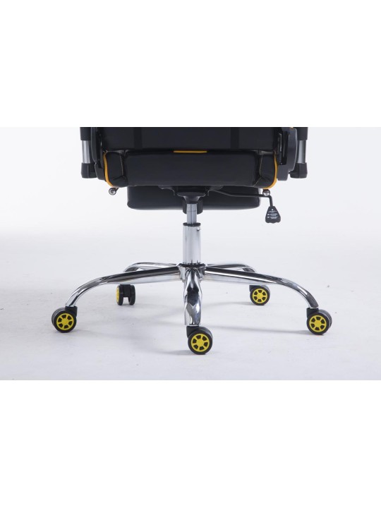Cadeira de escritório de corrida Limit V2 couro artificial com apoio para pés, preto/amarelo