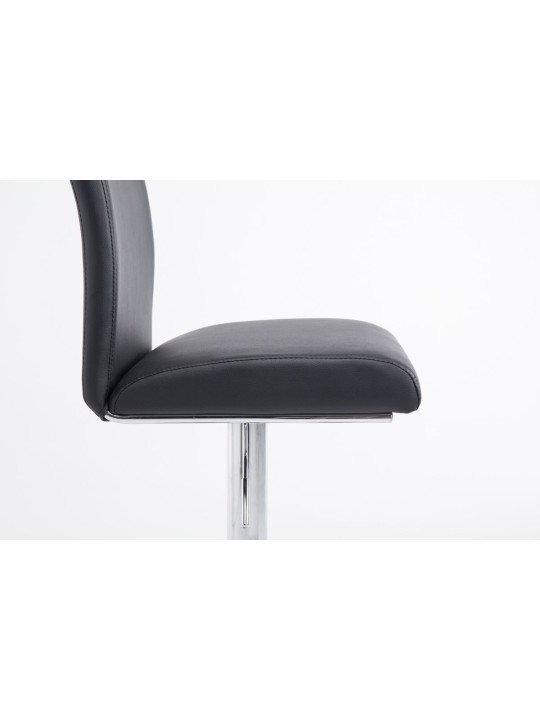 Conjunto de 2 bancos altos Colónia em pele sintética cromada, preto