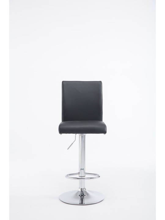 Conjunto de 2 bancos altos Colónia em pele sintética cromada, preto