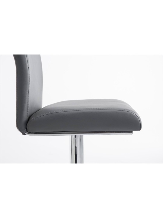 Conjunto de 2 bancos altos Colónia em pele sintética cromada, cinza Conjunto de 2 bancos altos Colónia em pele sintética cromada, cinza