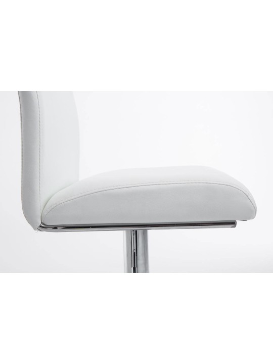 Conjunto de 2 bancos altos Colónia em pele sintética cromada, branco Conjunto de 2 bancos altos Colónia em pele sintética cromada, branco