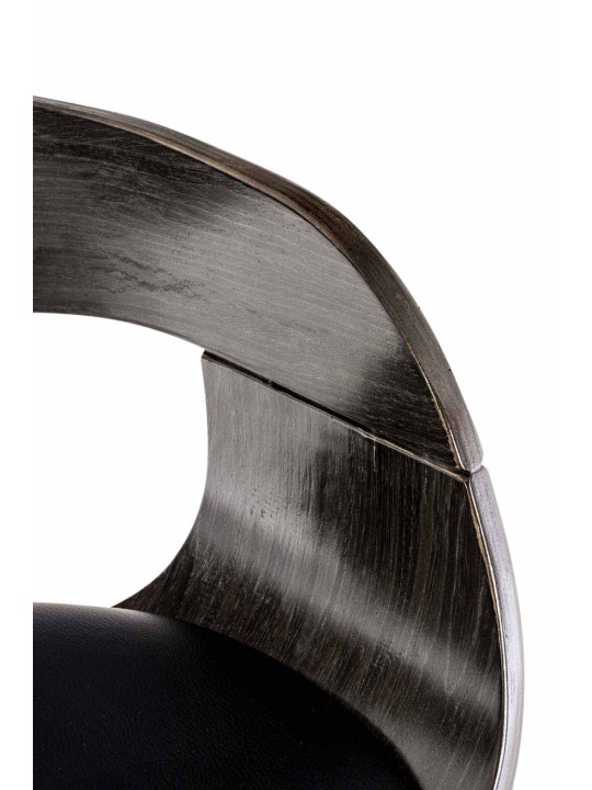 Conjunto de 2 bancos altos em pele sintética Kingston C, preto/cinza