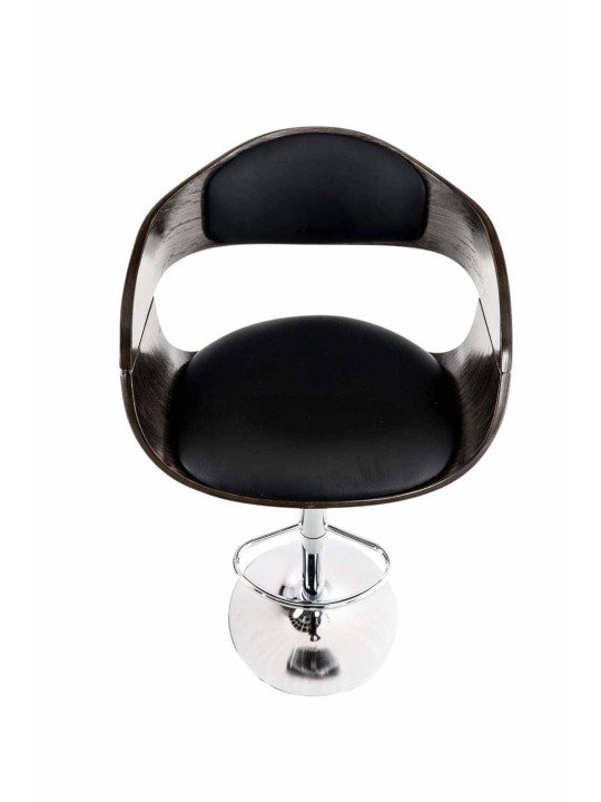 Conjunto de 2 bancos altos em pele sintética Kingston C, preto/cinza