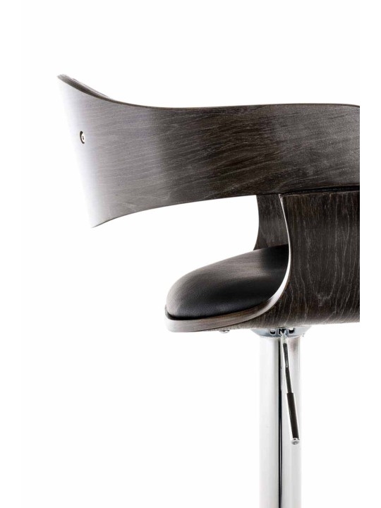 Conjunto de 2 bancos altos em pele sintética Kingston C, preto/cinza