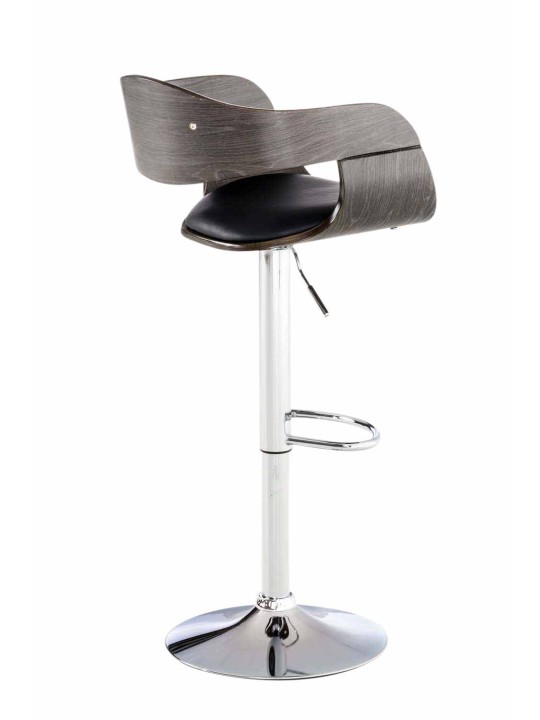 Conjunto de 2 bancos altos em pele sintética Kingston C, preto/cinza