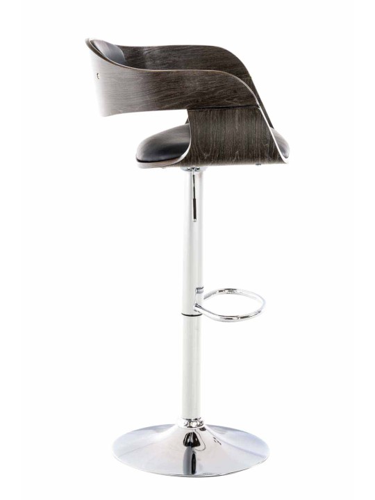 Conjunto de 2 bancos altos em pele sintética Kingston C, preto/cinza