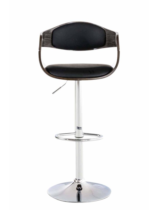 Conjunto de 2 bancos altos em pele sintética Kingston C, preto/cinza