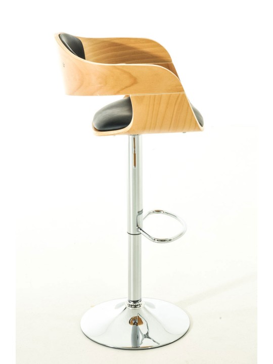 Conjunto de 2 bancos altos em pele sintética Kingston C, natural/preto