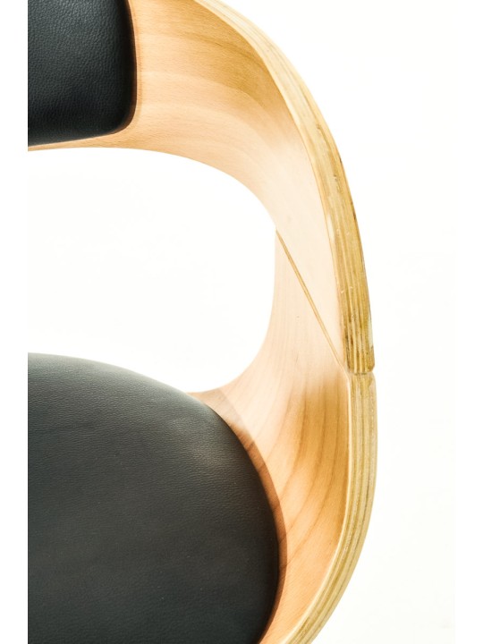 Conjunto de 2 bancos altos em pele sintética Kingston C, natural/preto