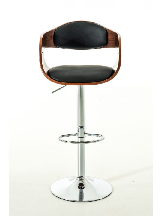 Conjunto de 2 bancos altos em pele sintética Kingston C, nogueira/preto