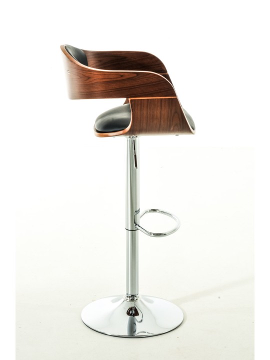 Conjunto de 2 bancos altos em pele sintética Kingston C, nogueira/preto