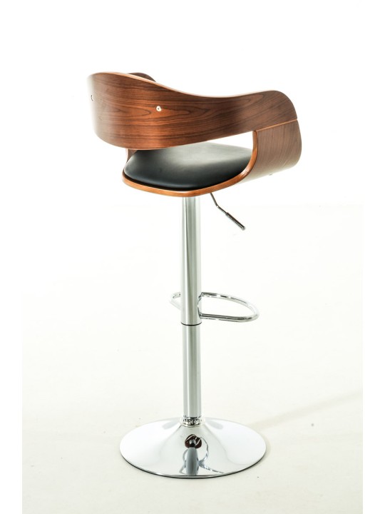 Conjunto de 2 bancos altos em pele sintética Kingston C, nogueira/preto