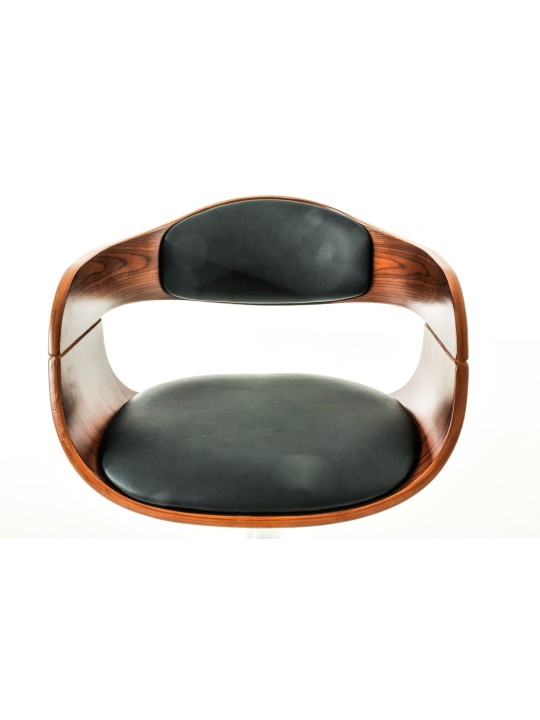 Conjunto de 2 bancos altos em pele sintética Kingston C, nogueira/preto