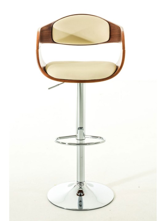 Conjunto de 2 bancos altos em pele sintética Kingston C, nogueira/creme