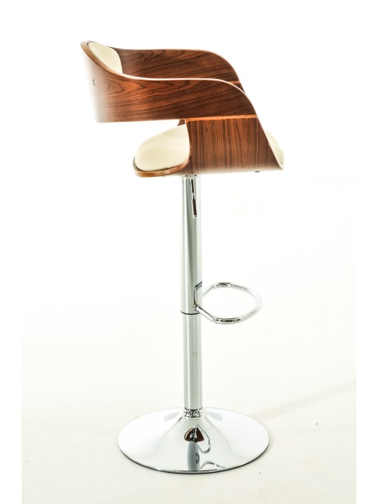 Conjunto de 2 bancos altos em pele sintética Kingston C, nogueira/creme