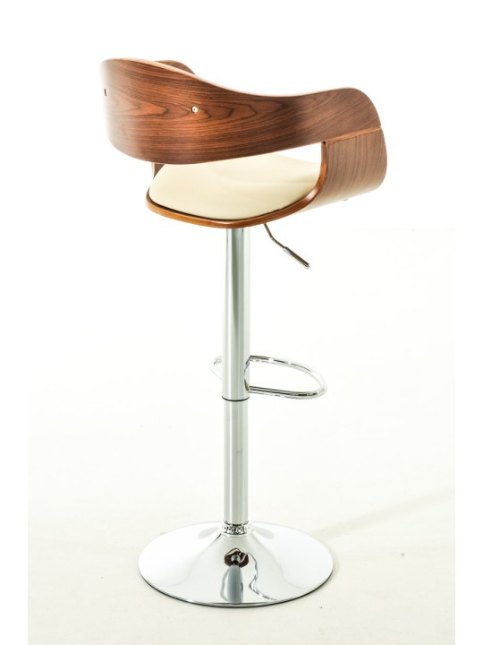 Conjunto de 2 bancos altos em pele sintética Kingston C, nogueira/creme