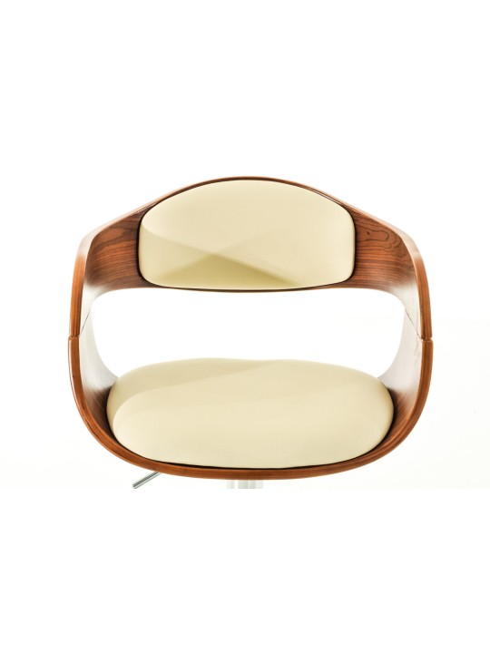 Conjunto de 2 bancos altos em pele sintética Kingston C, nogueira/creme