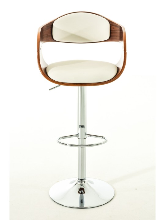 Conjunto de 2 bancos altos em pele sintética Kingston C, nogueira/branco