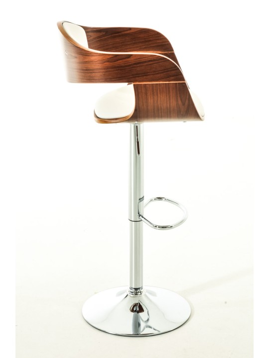 Conjunto de 2 bancos altos em pele sintética Kingston C, nogueira/branco