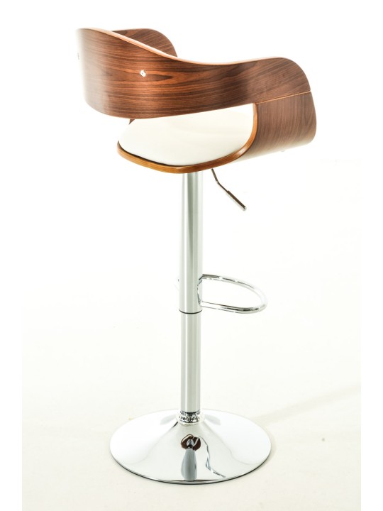 Conjunto de 2 bancos altos em pele sintética Kingston C, nogueira/branco