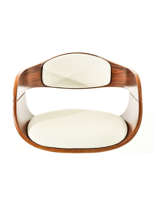 Conjunto de 2 bancos altos em pele sintética Kingston C, nogueira/branco