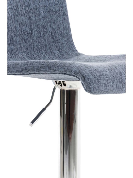 Conjunto de 2 bancos altos em tecido Hoover cromado, azul