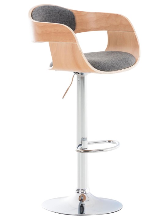 Banqueta alta Kingston C tecido, natural/cinza claro