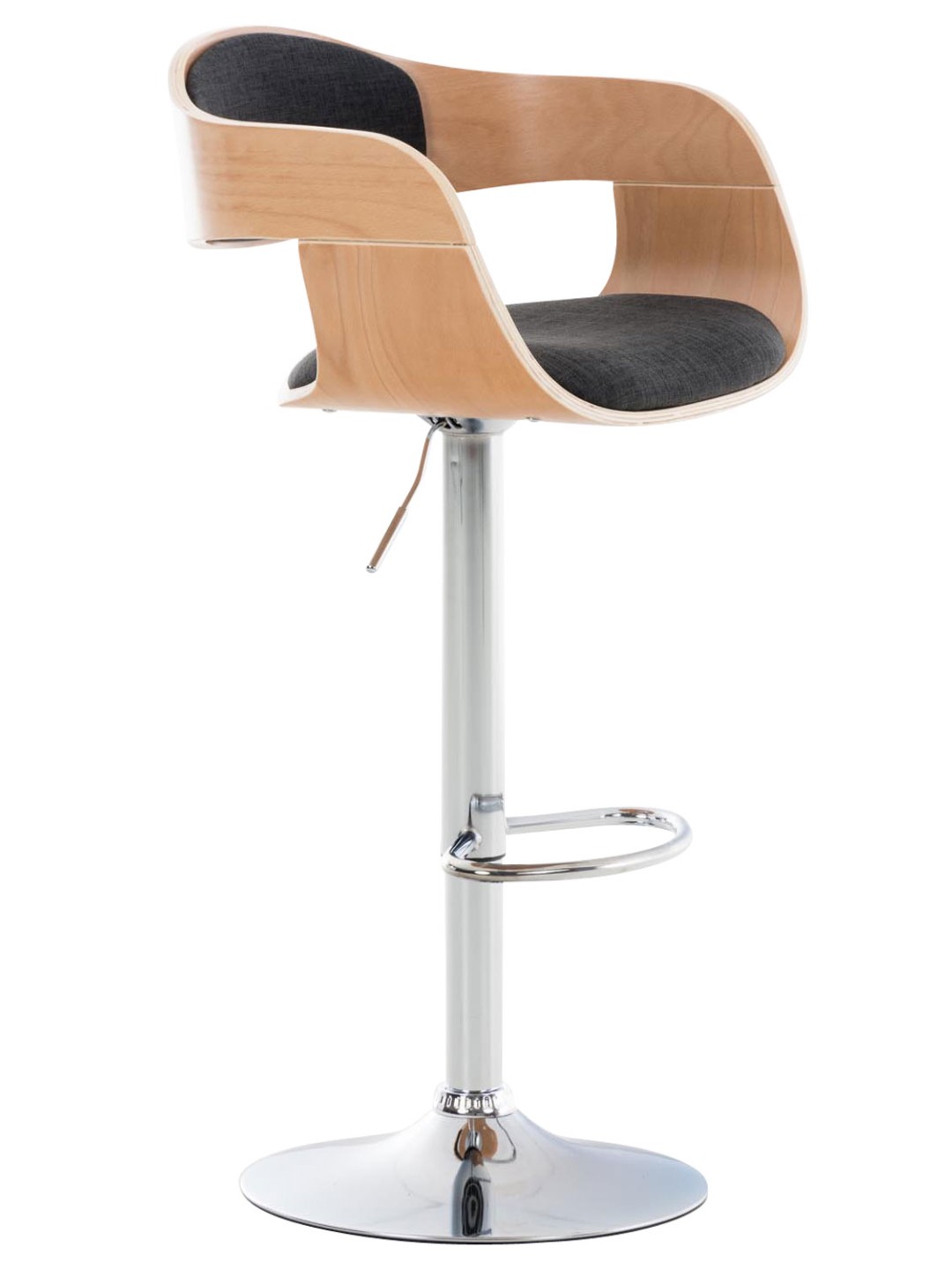 Banqueta alta Kingston C tecido, natural/cinza escuro