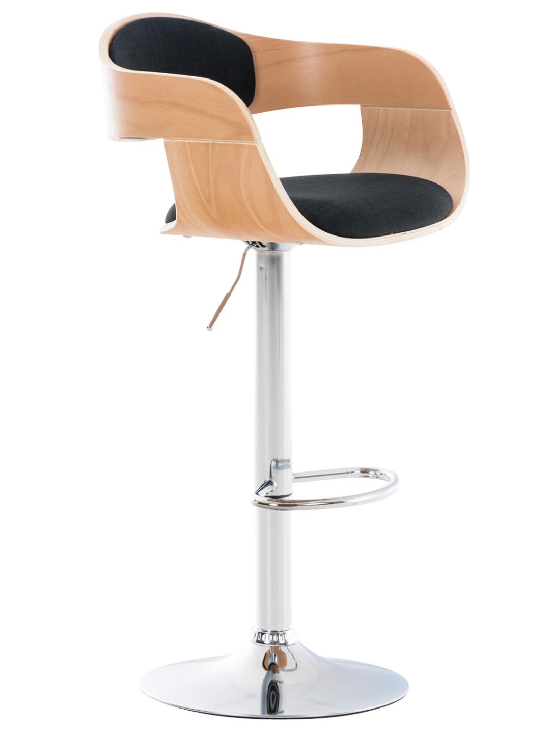 Banqueta alta Kingston C tecido, natural/preto