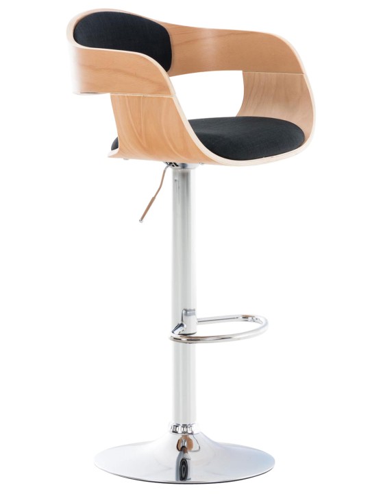 Banqueta alta Kingston C tecido, natural/preto