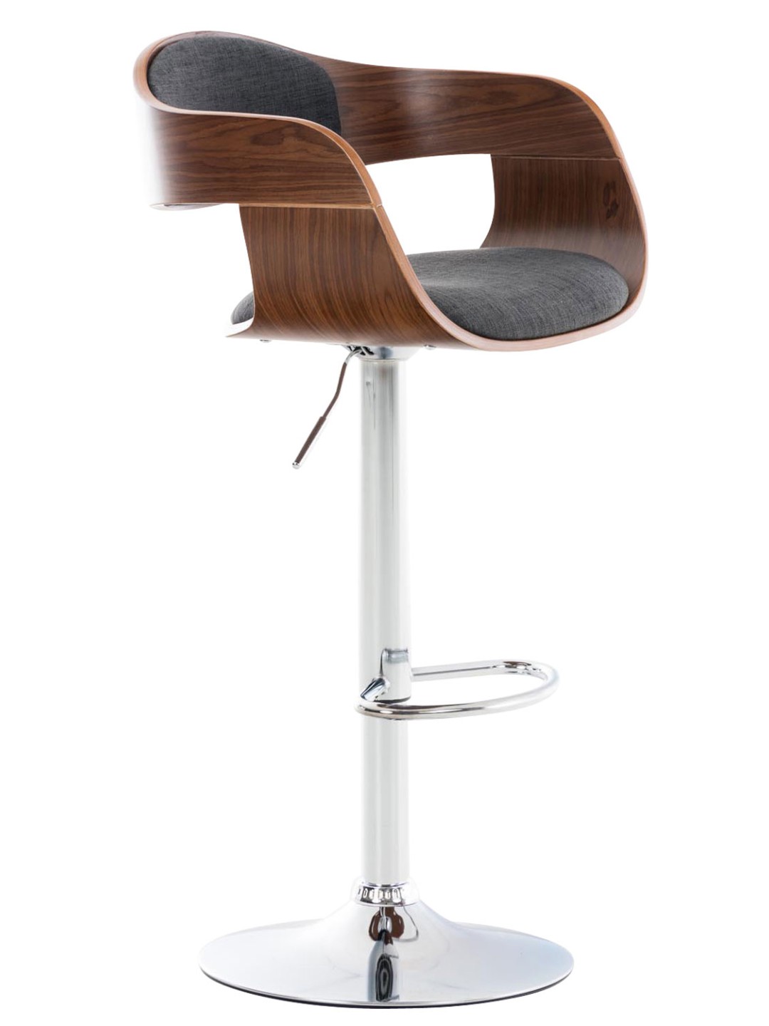 Banqueta alta Kingston C tecido, nogueira/cinza escuro