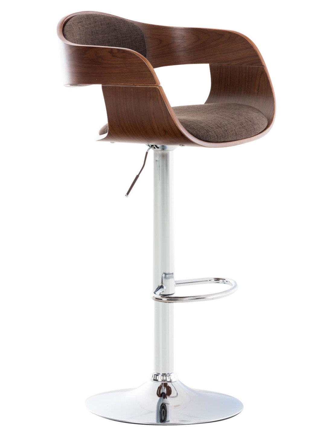 Banqueta alta Kingston C tecido, nogueira/castanho