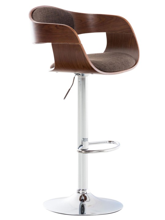 Banqueta alta Kingston C tecido, nogueira/castanho