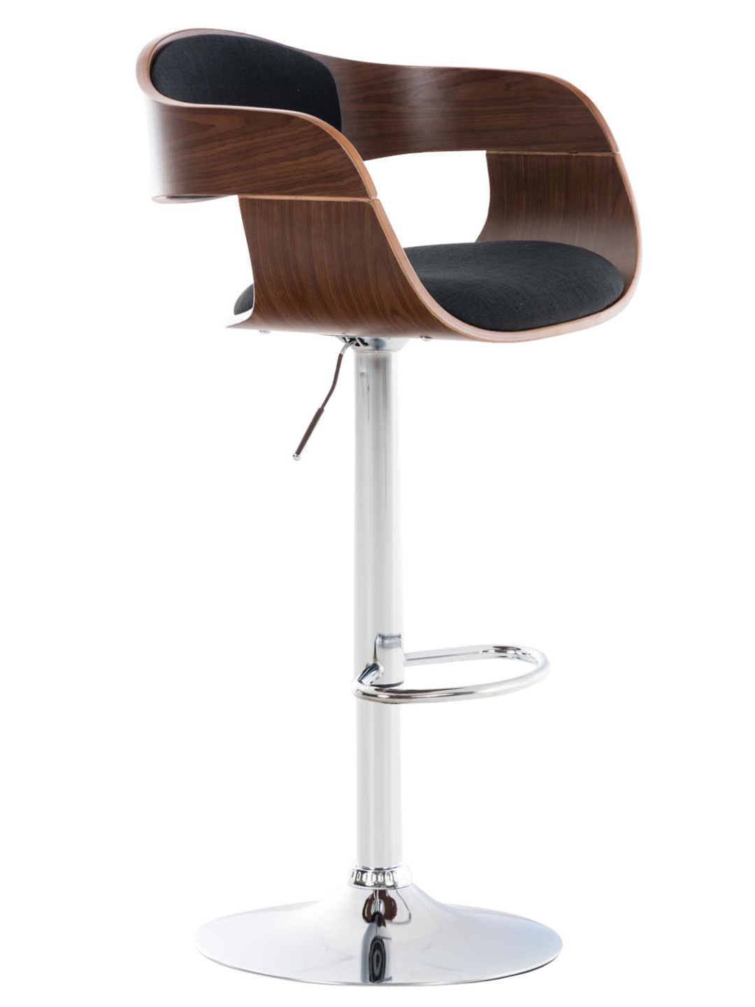 Banqueta alta Kingston C tecido, nogueira/preto