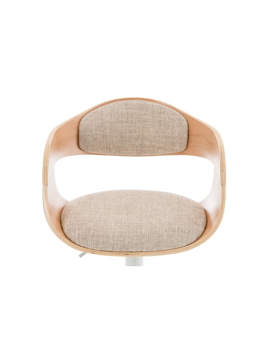 Banqueta alta Kingston C tecido, natural/creme