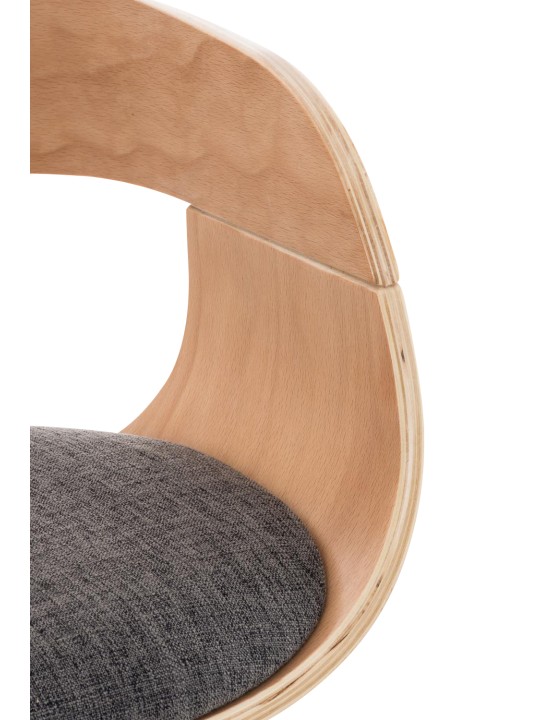 Banqueta alta Kingston C tecido, natural/cinza claro