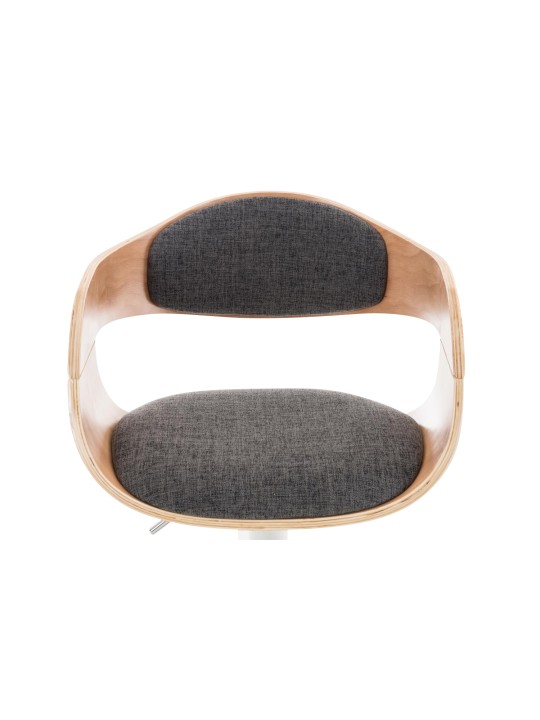 Banqueta alta Kingston C tecido, natural/cinza claro