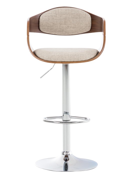 Banqueta alta Kingston C tecido, nogueira/creme
