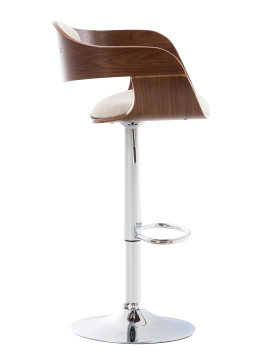 Banqueta alta Kingston C tecido, nogueira/creme