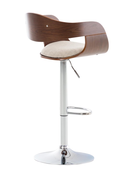 Banqueta alta Kingston C tecido, nogueira/creme