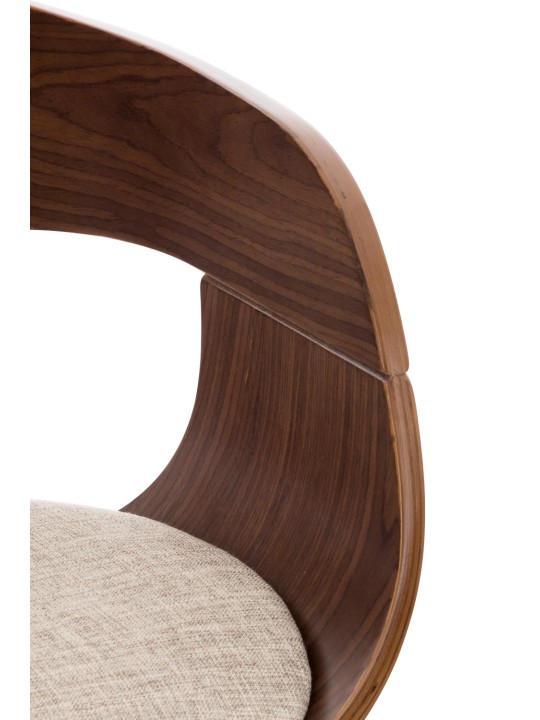 Banqueta alta Kingston C tecido, nogueira/creme