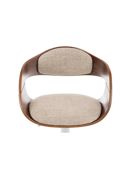 Banqueta alta Kingston C tecido, nogueira/creme