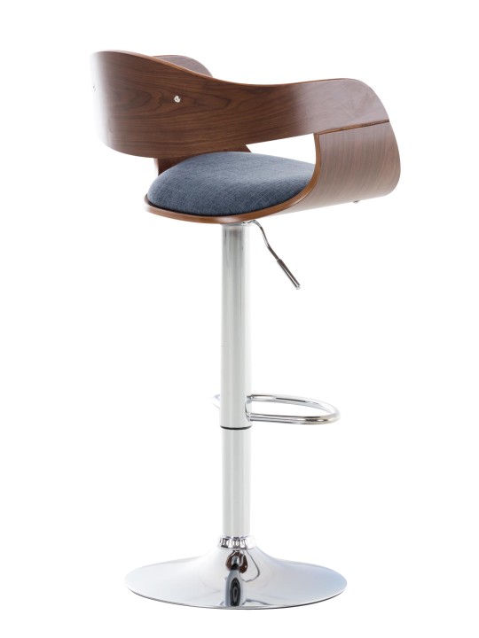 Banqueta alta Kingston C tecido, nogueira/azul