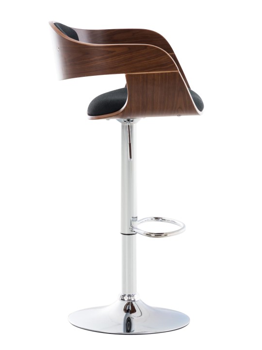 Banqueta alta Kingston C tecido, nogueira/preto