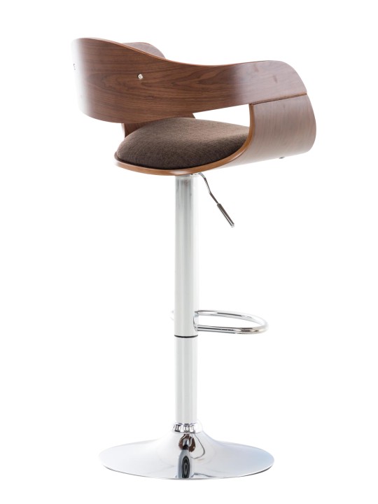 Banqueta alta Kingston C tecido, nogueira/castanho