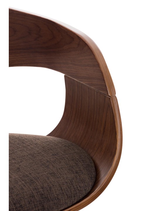 Banqueta alta Kingston C tecido, nogueira/castanho